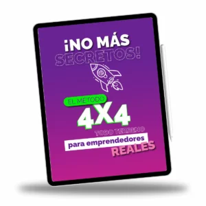 E-book: !No mas secretos! El Método 4×4 para Emprendedores Reales